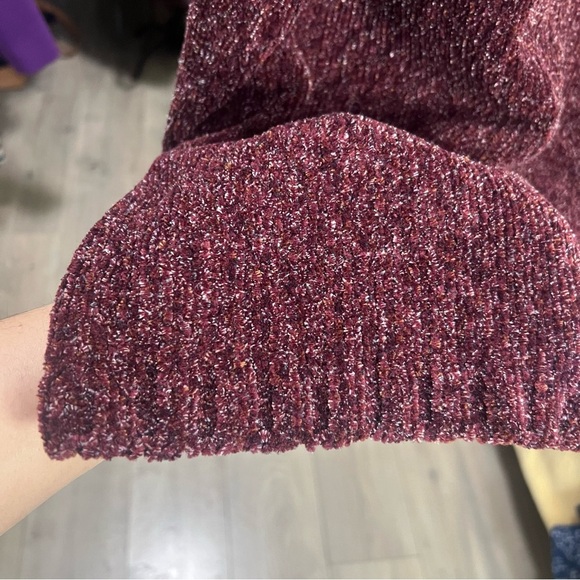 PENNINGTONS Women's Burgundy Sweater Shawl Neck Ribbed Pullover size Large Baggy - Picture 6 of 10